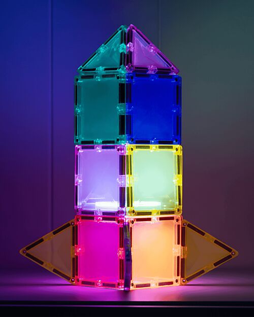 Connetix Light Star - 28 Pieces - 100% Non-toxic ABS Plastic - STEM Learning! Magnetic Games