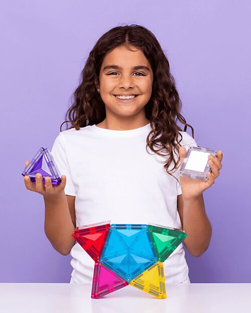 Connetix Light Star - 28 Pieces - 100% Non-toxic ABS Plastic - STEM Learning! Magnetic Games