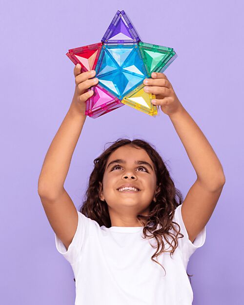 Connetix Light Star - 28 Pieces - 100% Non-toxic ABS Plastic - STEM Learning! Magnetic Games