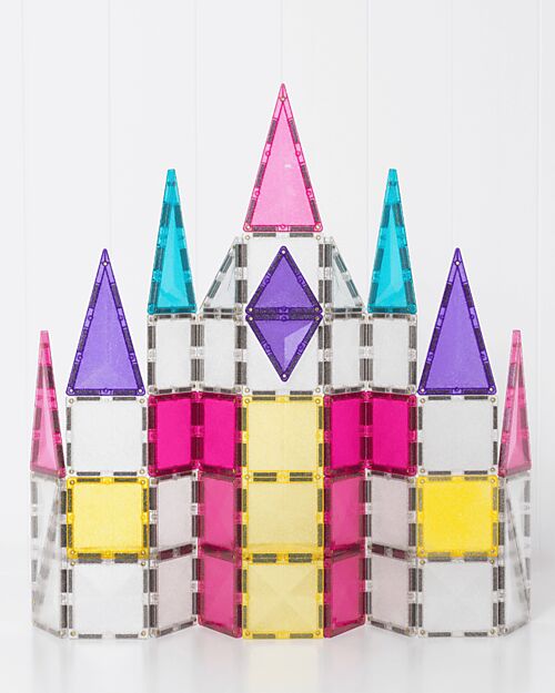 Connetix Unicorn Glitter Set - 56 Pieces - 100% Non-Toxic ABS Plastic - STEM Learning! Magnetic Games