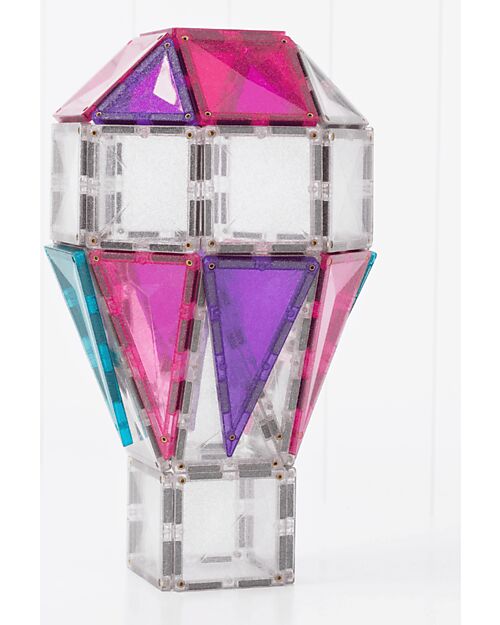 Connetix Unicorn Glitter Set - 56 Pieces - 100% Non-Toxic ABS Plastic - STEM Learning! Magnetic Games