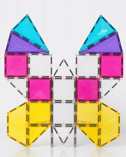 Connetix Unicorn Glitter Set - 56 Pieces - 100% Non-Toxic ABS Plastic - STEM Learning! Magnetic Games