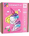 Connetix Unicorn Glitter Set - 56 Pieces - 100% Non-Toxic ABS Plastic - STEM Learning! Magnetic Games