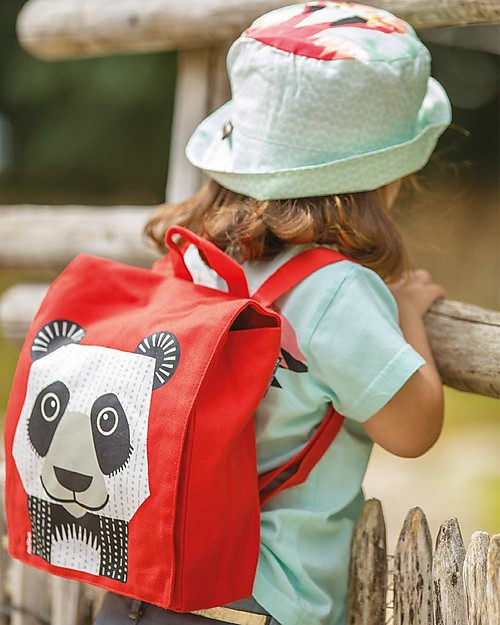Coq en Pâte Giant Panda Backpack by Mibo - 100% Organic Cotton (23x23x7.5 cm) Kindergarten Backpacks