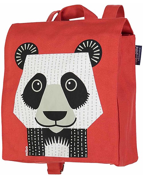 Coq en Pâte Giant Panda Backpack by Mibo - 100% Organic Cotton (23x23x7.5 cm) Kindergarten Backpacks