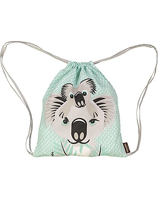 Coq en Pâte Koala Kids Soft Backpack/Bag, Light Green- 100% Organic Cotton (37 x 33 cm) Small Backpacks