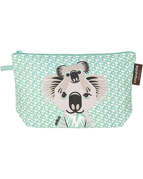 Coq en Pâte Koala Pencil Case/Pouch, Light Green - 100% Organic Cotton Canvas Pencil Cases