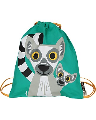Coq en Pâte Lemur Kids Soft Backpack/Bag, Green- 100% Organic Cotton (37 x 33 cm) null