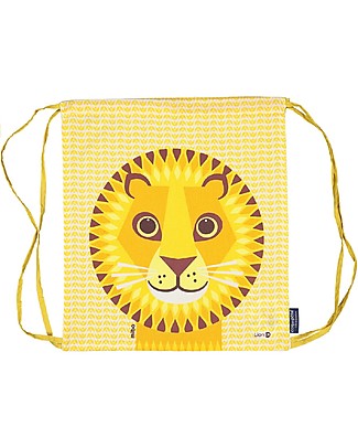 Coq en Pâte Lion Kids Soft Backpack/Bag - Yellow - 100% Organic Cotton (37 x 33 cm) Small Backpacks
