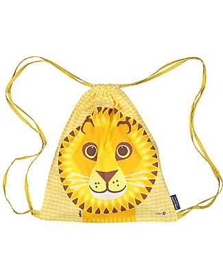 Coq en Pâte Lion Kids Soft Backpack/Bag - Yellow - 100% Organic Cotton (37 x 33 cm) Small Backpacks