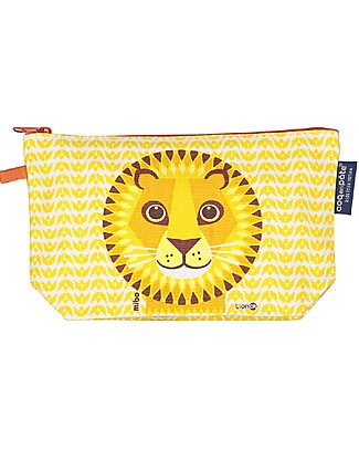 Coq en Pâte Lion Pencil Case/Pouch - Yellow - 100% Organic Cotton Canvas Pencil Cases