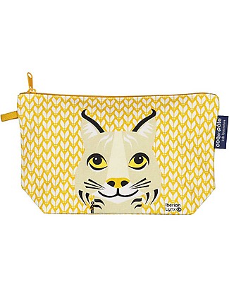 Coq en Pâte Lynx Pencil Case/Pouch - Yellow - 100% Organic Cotton Canvas Pencil Cases