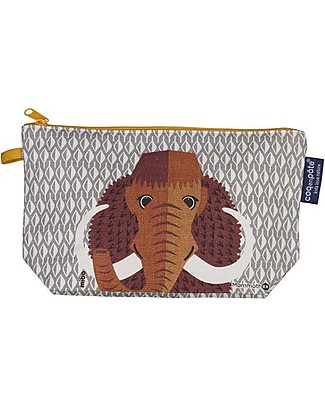 Coq en Pâte Mammouth Pencil Case/Pouch - Light Grey - 100% Organic Cotton Canvas Pencil Cases