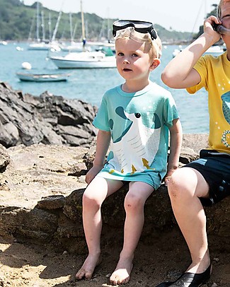 Coq en Pâte Manta Ray T-shirt, Lake Blue - 100% organic cotton T-Shirts And Vests