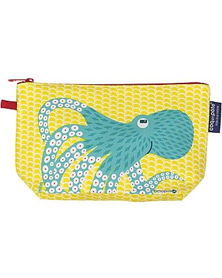Coq en Pâte Octopus Pencil Case/Pouch - Yellow - 100% Organic Cotton Canvas Pencil Cases