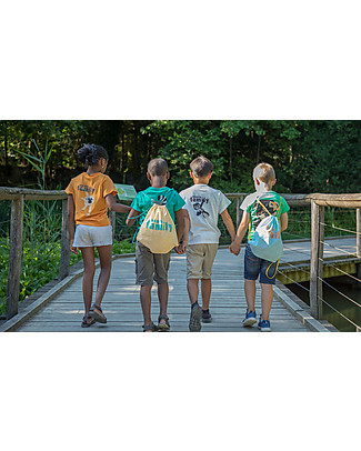 Coq en Pâte Orangutan Kids Soft Backpack/Bag, Yellow - 100% Organic Cotton (37 x 33 cm) Kindergarten Backpacks