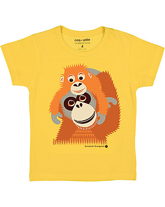 Coq en Pâte Orangutan T-shirt, Yellow - 100% organic cotton T-shirts