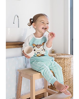 Coq en Pâte Raglan Sleeves T-shirt Hedgehog, Ice Blue - 100% organic cotton Long Sleeves Tops