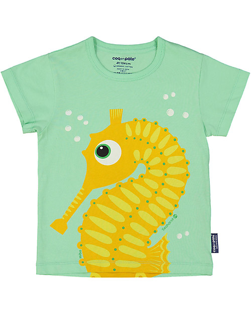 Coq en Pâte Sea Horse T-shirt, Green Apple - 100% organic cotton T-shirts