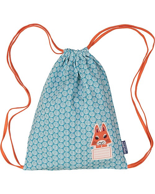Coq en Pâte Squirrel Kids Soft Backpack/Bag, Teal Green - 100% Organic Cotton Kindergarten Backpacks