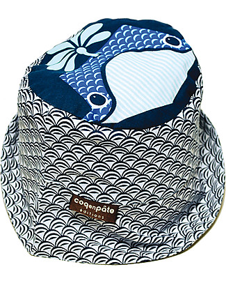 Coq en Pâte Sunhat Whale, Blue - 100% Organic Cotton Hats