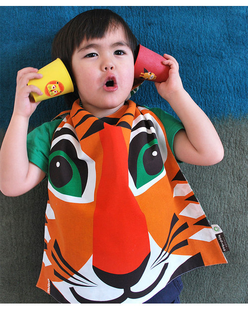 Coq en Pate Tiger Big Bib 100 Organic Cotton For children 2 4 years 42 x 44 cm unisex bambini