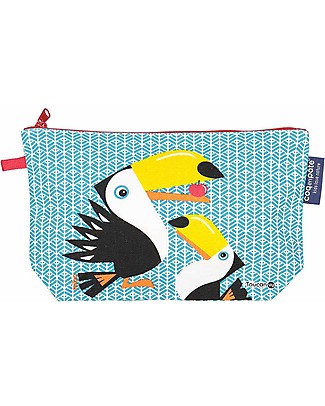 Coq en Pâte Tucano Beauty Case / Pencil Case - Blue - 100% Organic Cotton Pencil Cases