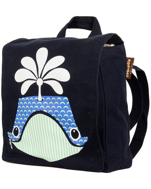 Coq en Pâte Whale Backpack by Mibo - 100% Organic Cotton (23x23x7.5 cm) Kindergarten Backpacks
