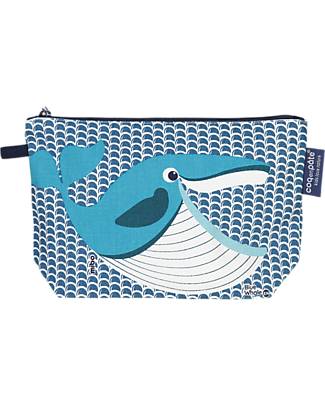 Coq en Pâte Whale Blue Pencil Case/Pouch - 100% Organic Cotton Canvas Pencil Cases