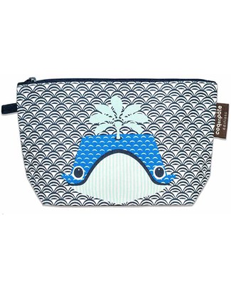 Coq en Pâte Whale Blue Pencil Case/Pouch - 100% Organic Cotton Canvas Pencil Cases