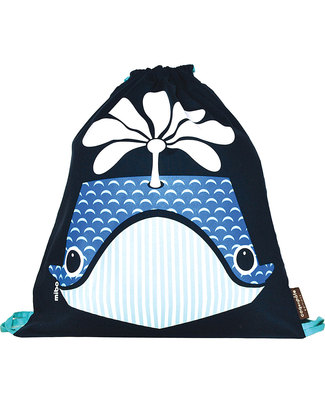 Coq en Pâte Whale Kids Soft Backpack/Bag - 100% Organic Cotton (37 x 33 cm) Small Backpacks