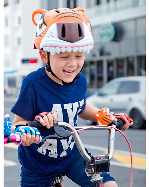 Crazy Safety Kids Bike Helmet, Orange Tiger - Colorful, Lightweight and Indestructible! Bicycle Helmets