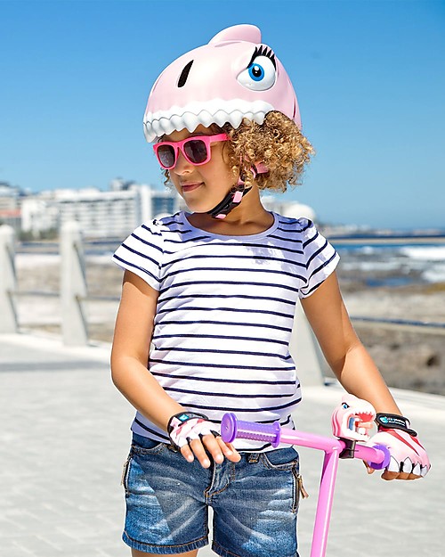 Crazy Safety Kids Bike Helmet, Pink Shark - Colorful, Lightweight and Indestructible! Bicycle Helmets