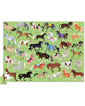 Crocodile Creek 100piece Puzzle in Canister with 36 Wonderful Horses! STEM toys