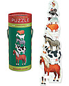 Crocodile Creek 36piece Puzzle in Canister,Barnyard - A Tower of Animals! Puzzles