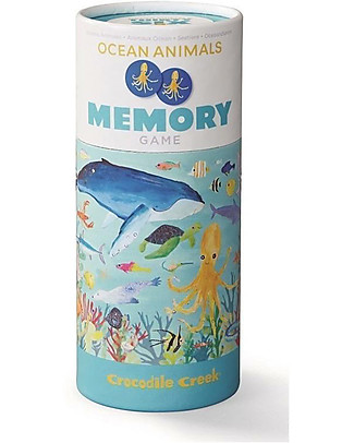 Crocodile Creek Memory Game Ocean Animals - Includes 72 illustrated cards and a beautiful box! Memory Games