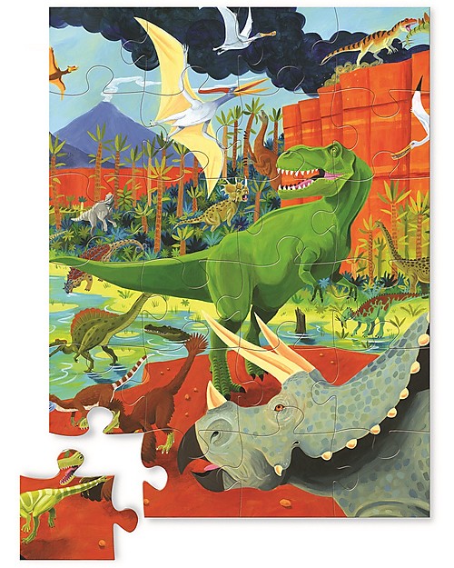 Crocodile Creek Mini Shaped Box Puzzle, Land of Dinosaurs - 24 pieces! Puzzles