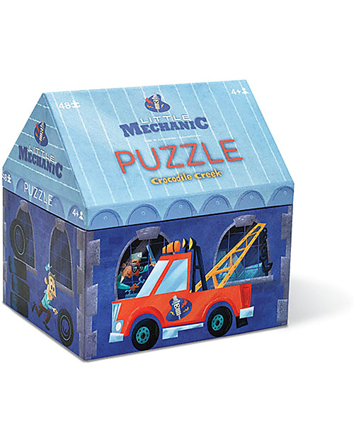 Crocodile Creek Novelty Shaped Box Puzzle, Little Mechanic, 48 pieces! Memory Games