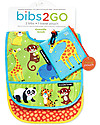 Crocodile Creek Set of 2 Water Resistant Bibs, Little Jungle - Includes zippered travel pouch! Waterproof Bibs