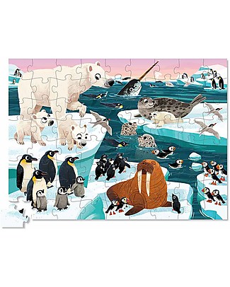 Crocodile Creek Shaped Puzzle Artic Animal - 72 pieces - Wonderful Illustrated Box and Great Gift Idea! Puzzles