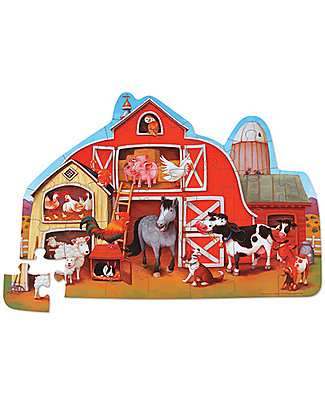 Crocodile Creek Shaped Puzzle, Barnyard - 30 pieces - Fun and Educational! Puzzles