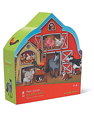 Crocodile Creek Shaped Puzzle, Barnyard - 30 pieces - Fun and Educational! Puzzles
