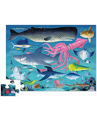 Crocodile Creek Shaped Puzzle Very Shark Reef - 36 pieces - Wonderful Illustrated Box and Great Gift Idea! Puzzles