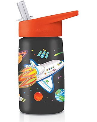 Crocodile Creek Tritan Children's Drinking Bottle 450 ml - Space Explorer - Safe and Recyclable! BPA-Free Bottles