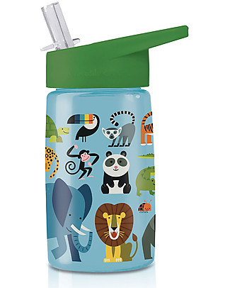 Crocodile Creek Tritan Children's Drinking Bottle 500 ml - Jungle Friends - Safe and Recyclable! BPA-Free Bottles