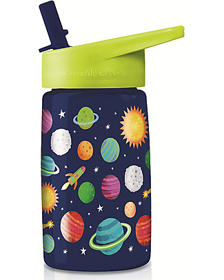 Crocodile Creek Tritan Children's Drinking Bottle 500 ml, Space - Safe and Recyclable! BPA-Free Bottles