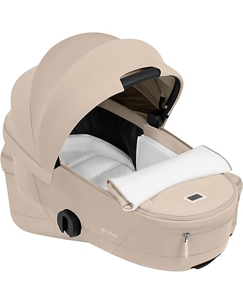 Cybex 2-in-1 Coya Stroller with Carrycot - Cozy Beige - Matt Black frame - From Birth to 4 Years Lights Strollers