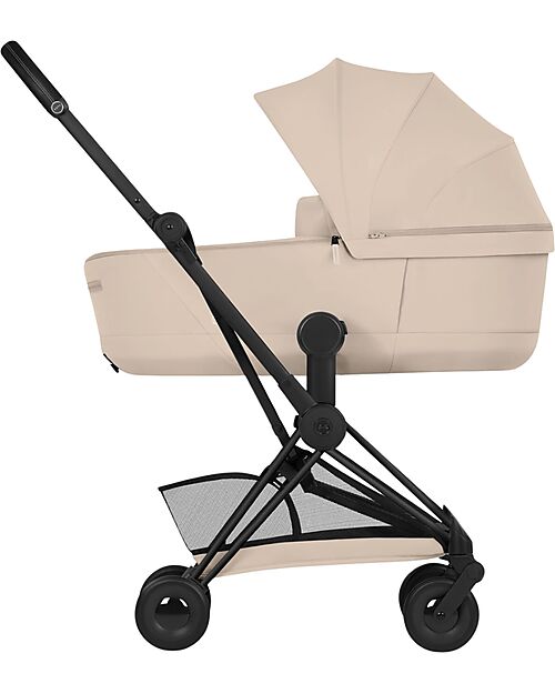 Cybex 2-in-1 Coya Stroller with Carrycot - Cozy Beige - Matt Black frame - From Birth to 4 Years Lights Strollers