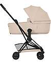 Cybex 2-in-1 Coya Stroller with Carrycot - Cozy Beige - Matt Black frame - From Birth to 4 Years Lights Strollers