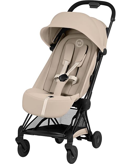 Cybex 2-in-1 Coya Stroller with Carrycot - Cozy Beige - Matt Black frame - From Birth to 4 Years Lights Strollers